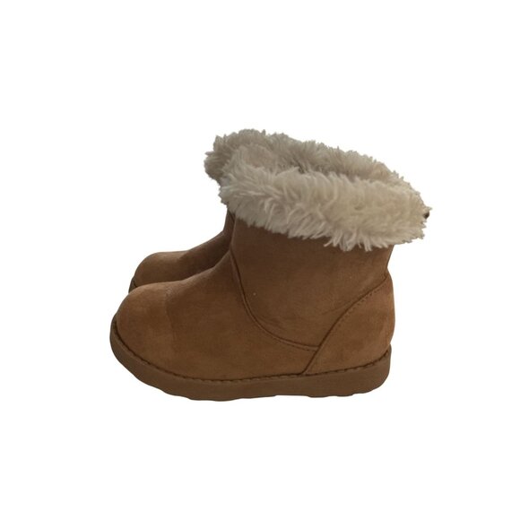 Cat & Jack Toddler size 6 Brown Faux Fur Lining Side Zipper Closure Boots shoes - Picture 2 of 7